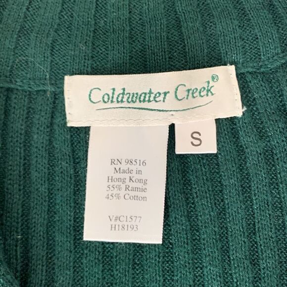 Coldwater Creek Full Zip Velor Trim Mock Neck Cardigan Sweater Size S - Picture 6 of 6